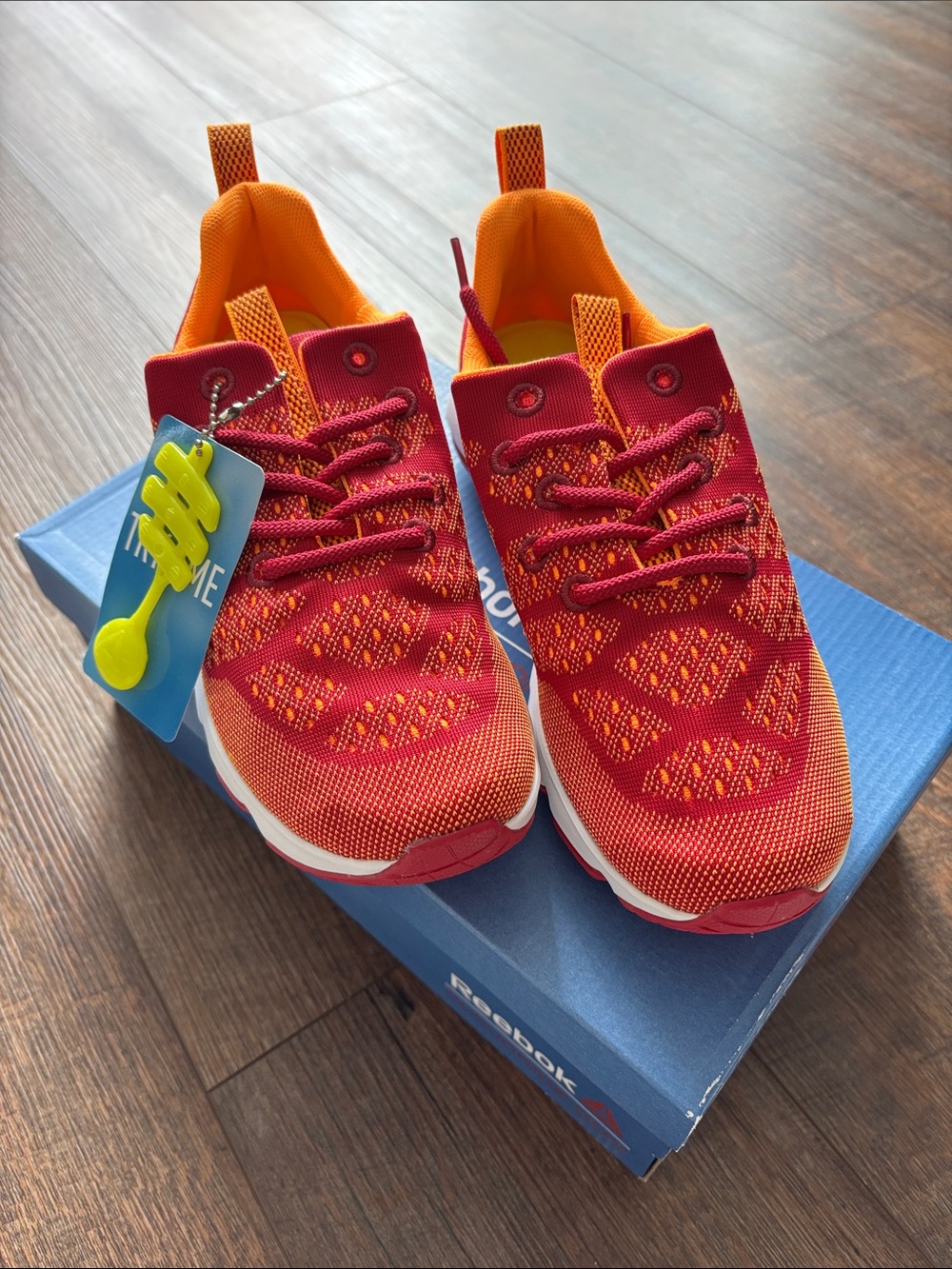 Reebok Kids Red and Orange Knit Sneakers